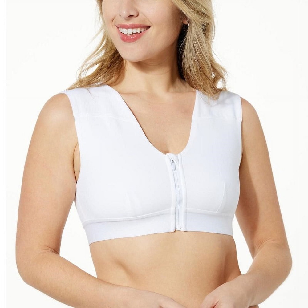 Tommie Copper NWT Shoulder Support Bra with Zipper White Size Medium